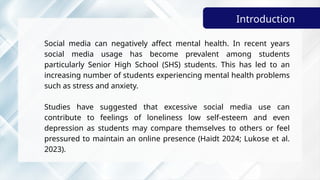the impact of social media usage on mental health among senior ...