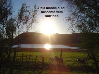 Pela manhã o solPela manhã o sol
nascente vemnascente vem
sorrindosorrindo
 