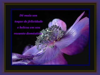 Dê mais um

toque de felicidade

  e beleza em seu

recanto doméstico;
 