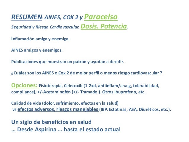 paracetamol vs ibuprofeno y 2 y paracelso.seguridad cardiovascular Aines, riesgo cox paracetamol vs ibuprofeno y 2 y paracelso.seguridad cardiovascular Aines, riesgo cox