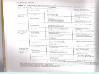 Tabela: diferentes formas de brincar na escola. 