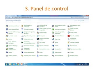 3. Panel de control 
 