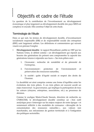 Investissement socialement responsable : quelle stratégie pour la Méditerranée ?
15
▪ Investissement socialement responsab...