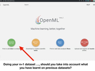 Doing your n+1 dataset …, should you take into account what
you have learnt on previous datasets?
 