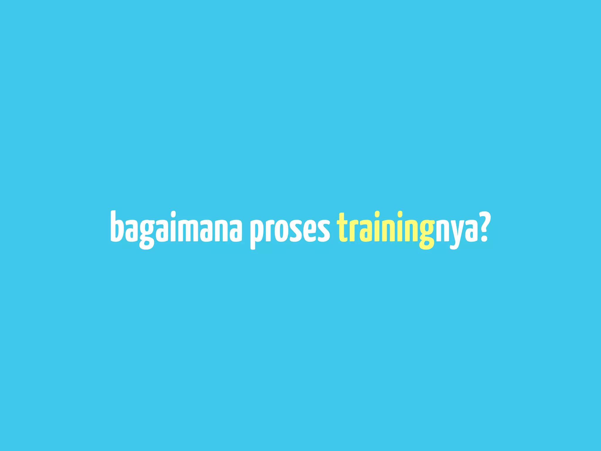 bagaimana proses trainingnya?
 