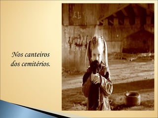 Nos canteiros
dos cemitérios.
 