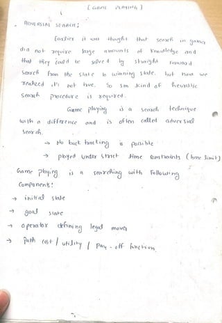 artificial intelligence notes