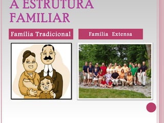 A ESTRUTURA FAMILIAR Família Tradicional Família  Extensa 
