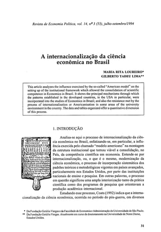 A internacionalização da economia no brasil