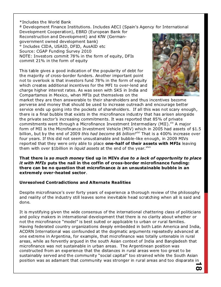 acorn international microfinance report