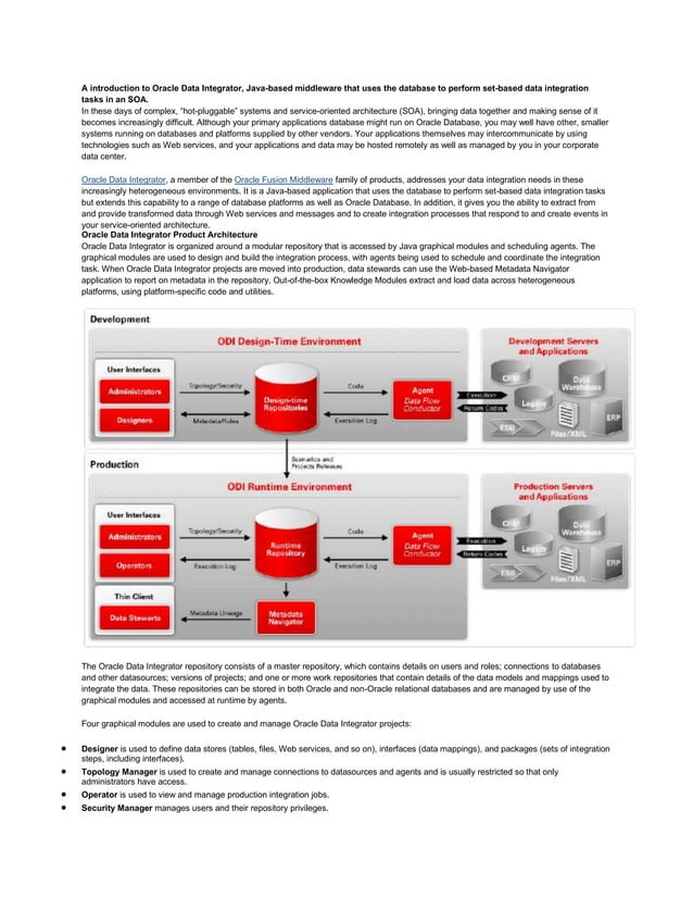 A introduction to oracle data integrator | DOCX