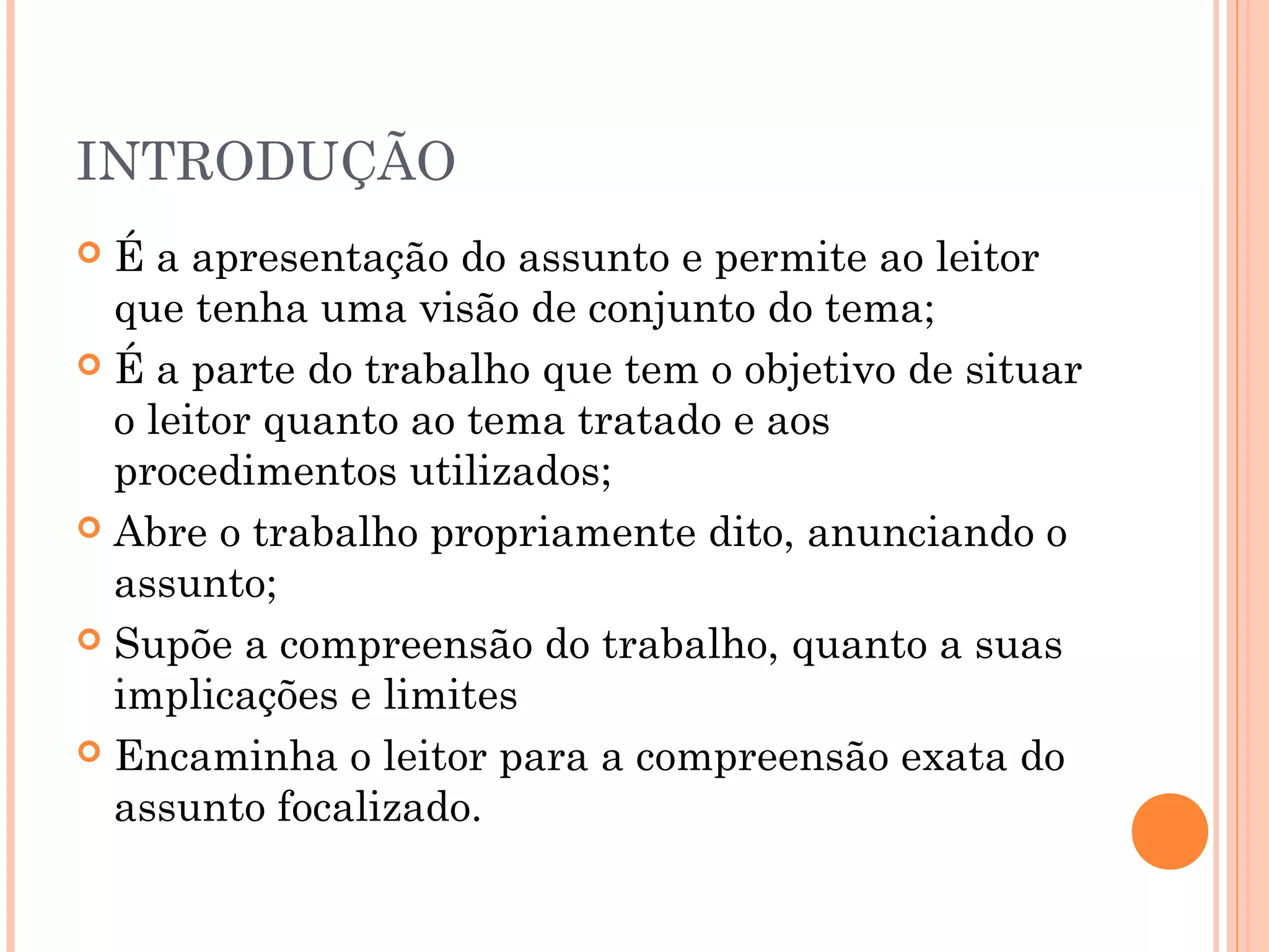 A introdução de um trabalho científico | PPT