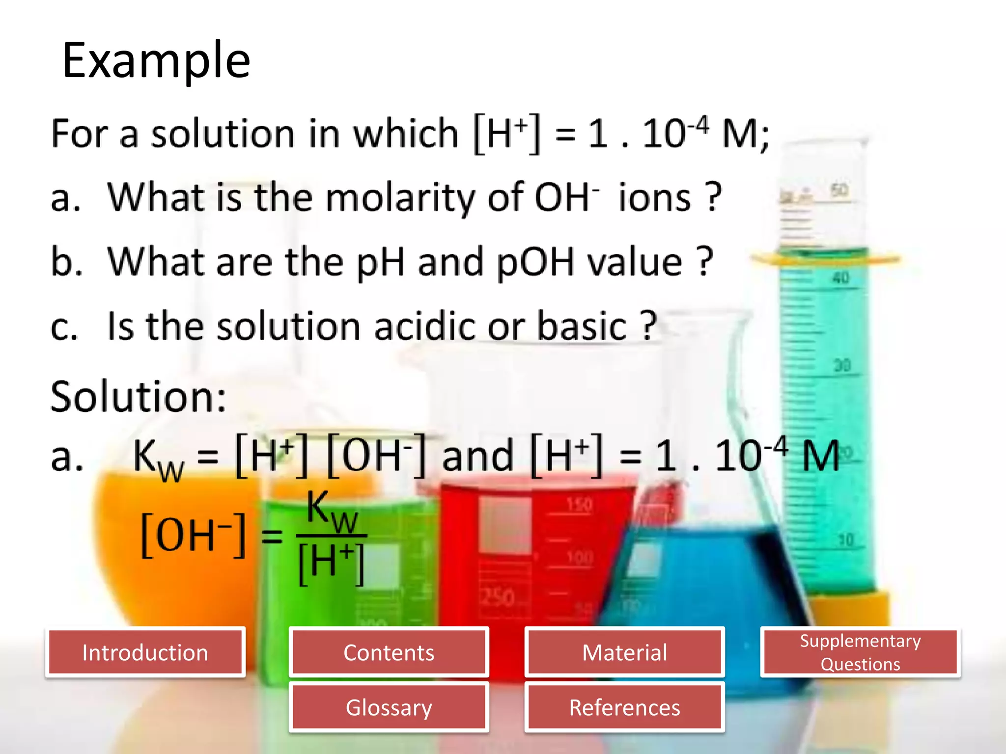 Introduction
Glossary References
Supplementary
Questions
MaterialContents
Example
 