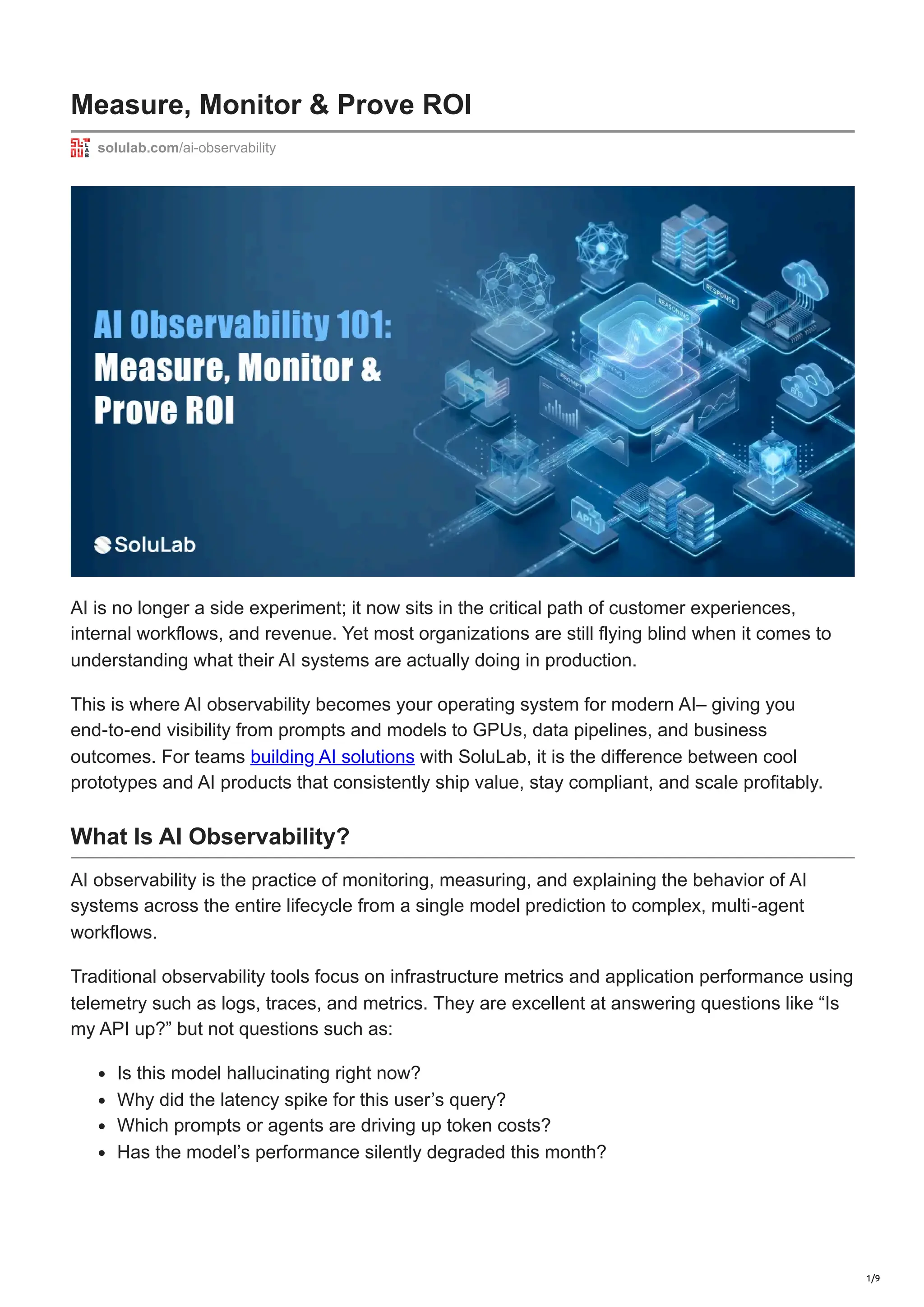 AI Observability 101: How To Make Your AI Systems Measurable, Reliable ...