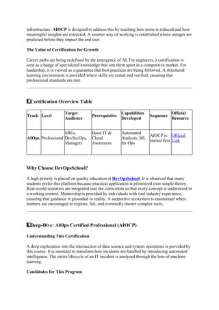 AIOps Certified Professional AIOCP Learning Guide for Engineers.docx