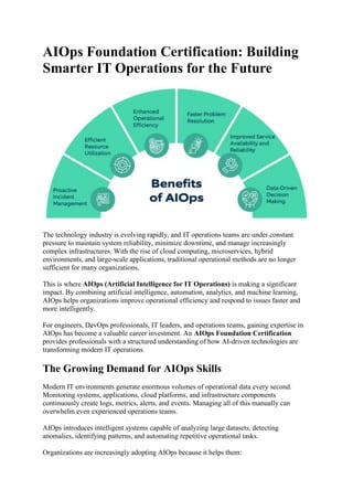 AIOps Foundation Certification: Advancing Intelligent IT Operations for ...