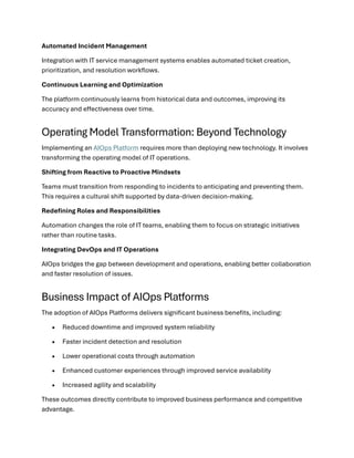 AIOps Platform: Transforming IT Operations from Reactive Management to ...