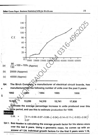 Aiou Business Statistics 1430 Past papers.pdf