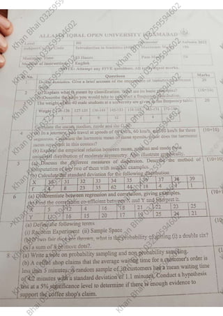 Aiou Business Statistics 1430 Past papers.pdf