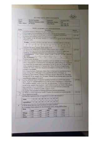 Aiou Business Statistics 1430 Past papers.pdf
