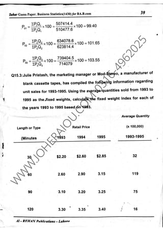Aiou Business Statistics 1430 Past papers.pdf