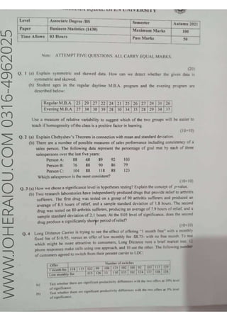 Aiou Business Statistics 1430 Past papers.pdf
