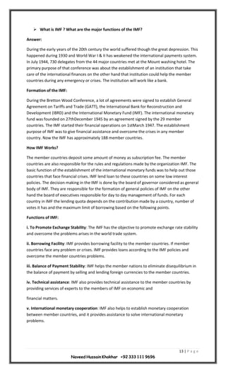 Imf Example Problems AIOU Fundamentals of money and Banking course code 1414 important ...