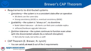© Copyright 2016. Apps Associates LLC. 66
Brewer's CAP Theorem
 