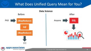 © Copyright 2016. Apps Associates LLC. 78
What Does Unified Query Mean for You?
After
Data Science
???
Anyone
Before
PhD
 