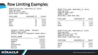 Row Limiting Examples
 