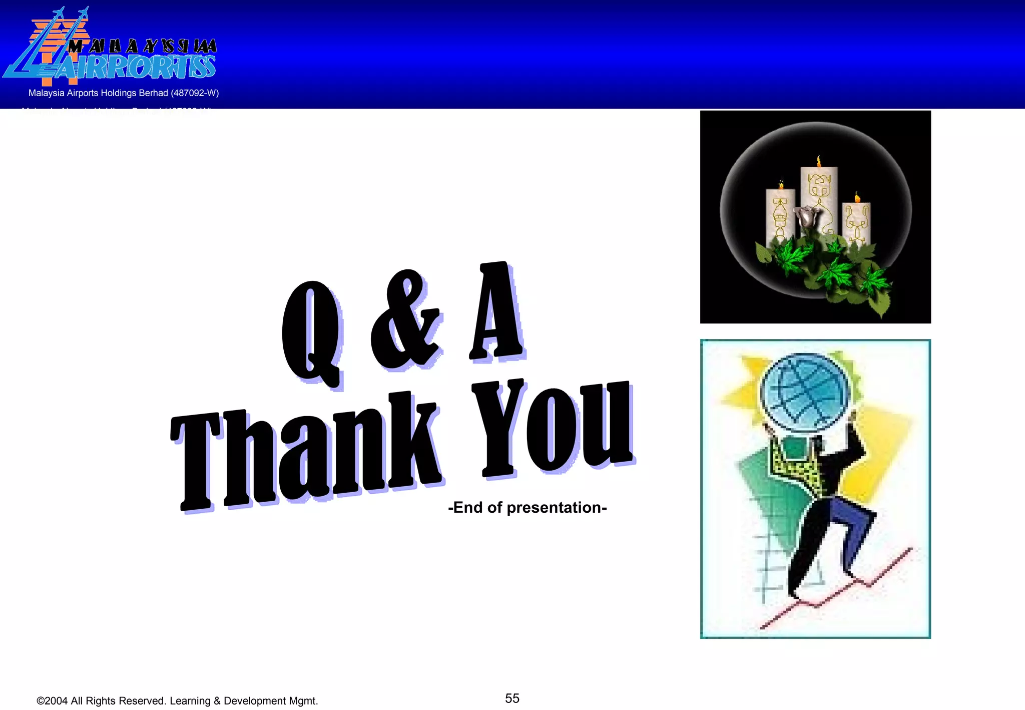 Malaysia Airports Holdings Berhad (487092-W) Q & A Thank You -End of presentation- 