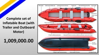 Complete set of
Inflatable Boat (with
Trailer and Outboard
Motor)
1,009,000.00
 