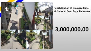 Rehabilitation of Drainage Canal
at National Road Brgy. Cabcaben
3,000,000.00
 