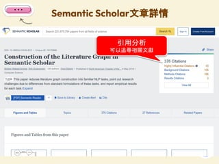 Semantic Scholar文章詳情
52
引用分析
可以追尋相關文獻
 