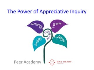 The Power of Appreciative Inquiry
Peer Academy
 
