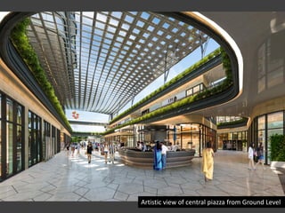 Artistic view of central piazza from Ground Level
 