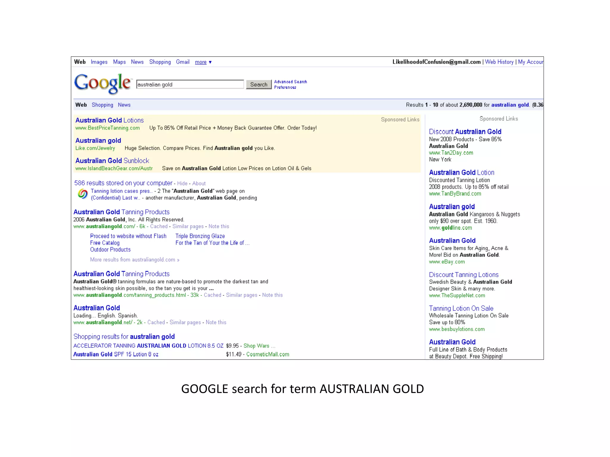GOOGLE search for term AUSTRALIAN GOLD
 