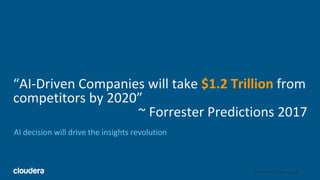 2© Cloudera, Inc. All rights reserved.
“AI-Driven Companies will take $1.2 Trillion from
competitors by 2020”
~ Forrester Predictions 2017
AI decision will drive the insights revolution
 
