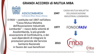 GRANDI ACCORDI di MUTUA MBA
Il FASV – costituito nel 1947 nell’allora
“Cassa Mutua Malattia
dell’Associazione Industriale
...