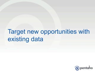 © 2014, Pentaho. All Rights Reserved. pentaho.com. Worldwide +1 (866) 660-755523
Target new opportunities with
existing data
 