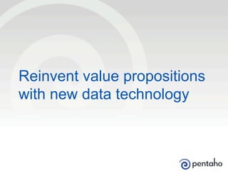 © 2014, Pentaho. All Rights Reserved. pentaho.com. Worldwide +1 (866) 660-755530
Reinvent value propositions
with new data technology
 