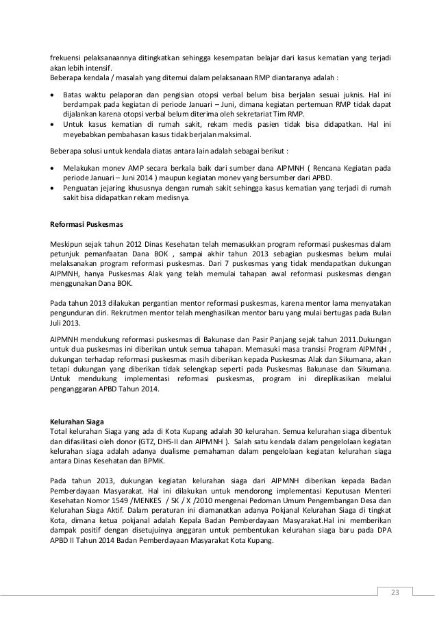 Laporan Tahunan Program Aipmnh