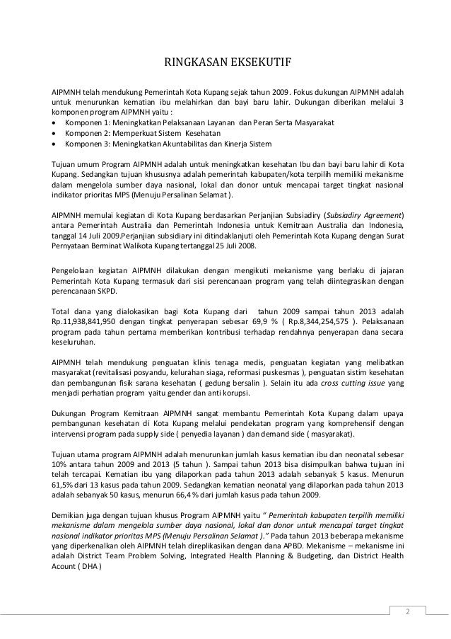 Laporan Tahunan Program Aipmnh