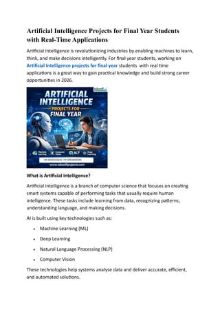 ai projects for final year students with | PDF
