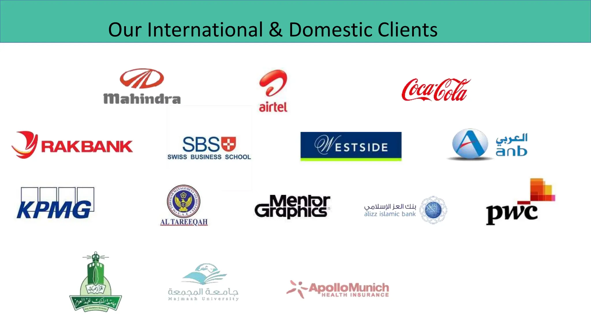 Our International & Domestic Clients
 