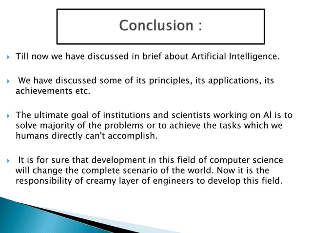 ARTIFICIAL INTELLIGENCE BASIC PPT