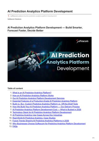 Build Powerful AI Prediction Analytics Platforms Today | PDF