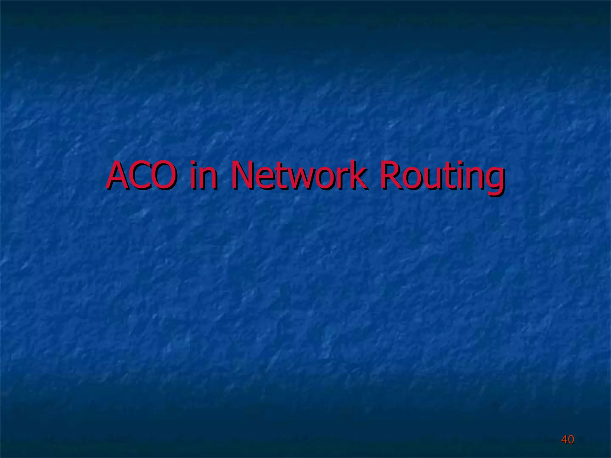 ACO in Network Routing 