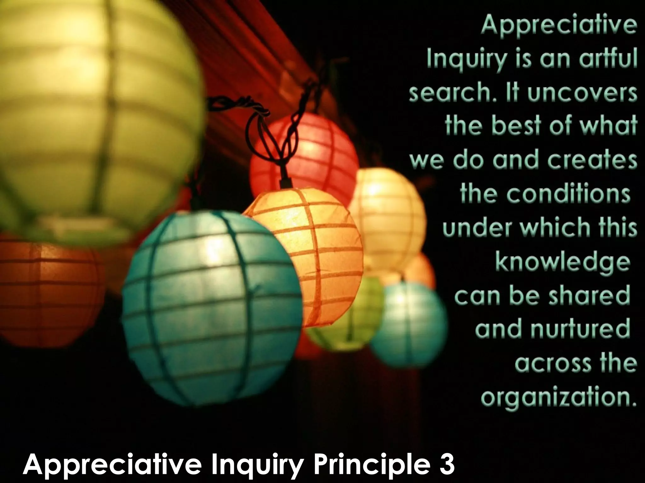 Appreciative Inquiry Principle 3Appreciative Inquiry Principle 3
 