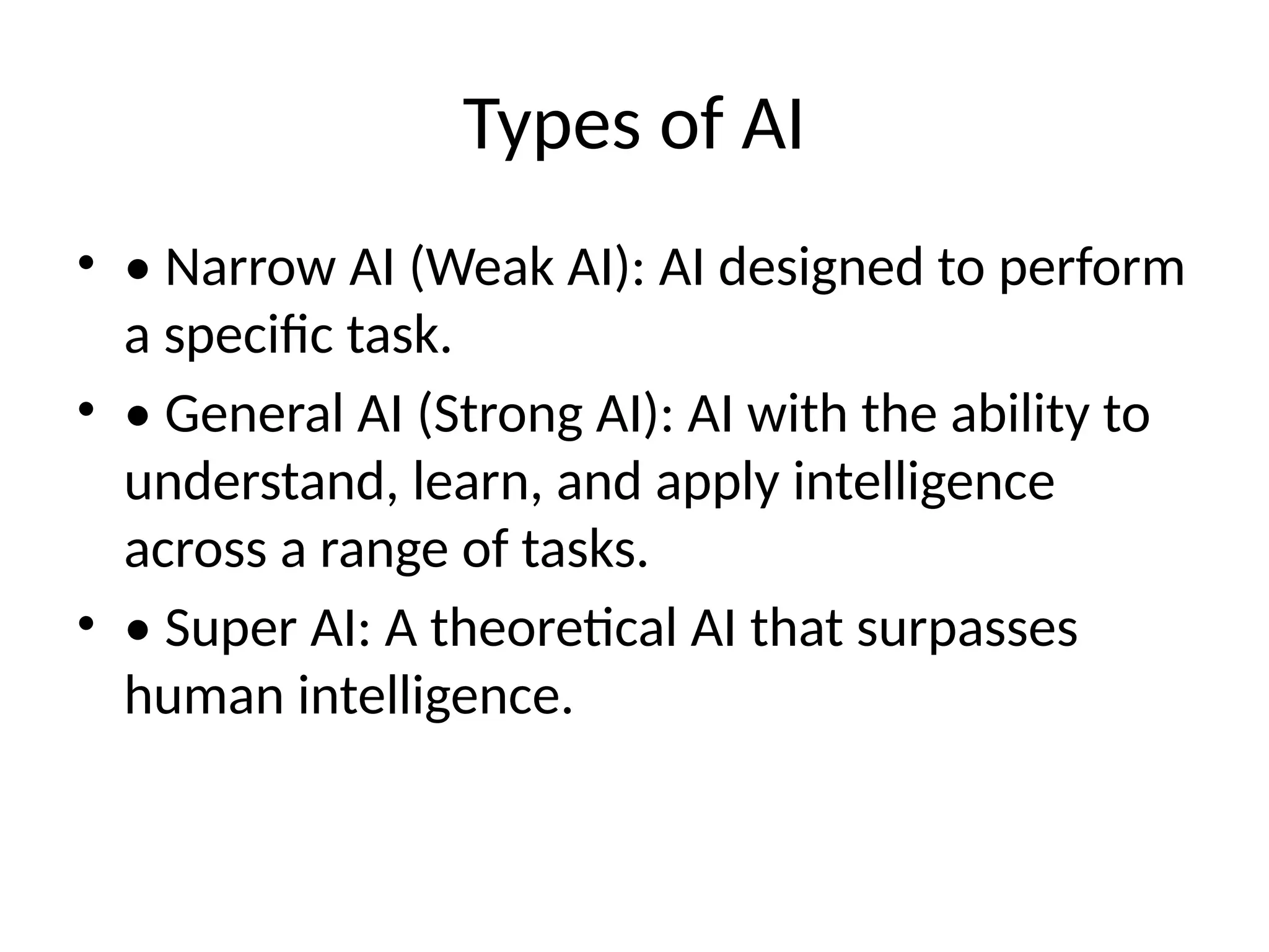 Types Of Artifical Intelligence